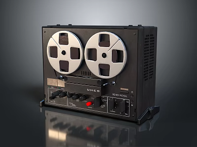 TEAC Vintage Reel to Reel Tape Recorder With Dual Reels And Control Buttons 3d model