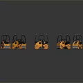 Orange Small Road Roller Construction Vehicles Arranged in Circular Formation