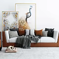 Modern Combination Sofa Coffee Table Combination 3d model