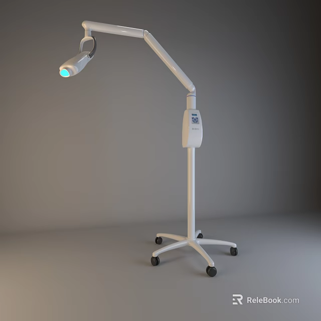 Medical Device Mobile Examination Lamp with Adjustable Arm and LED Light 3d model 