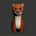 Orange Small Animal Stuffed Toy With White Belly Standing In Dark Reflective Background