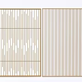 Modern Decorative Room Dividers With Vertical Slats And Geometric Patterns 3d model