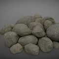 Pile Of Natural Stones In Various Sizes With Textured Surface For Decorative Use