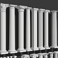 Marble column gypsum column combination 3d model