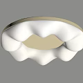 Modern White Wavy Ceiling Light With Soft Glow And Minimalist Design 3d model