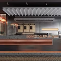 Bacong Burger Restaurant Interior With Neon Sign Stainless Steel Counter And Wooden Accents