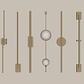 Unique Shape Wall Lamps Featuring Modern Geometric Elements And Brass Finish For Interior Lighting 3d model