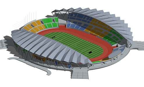 modern gymnasium stadium building 3d model