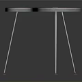 Sleek Modern Curved Dining Table With Wooden Tabletop And Slim Metal Legs Design