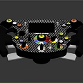 Functional Carbon Fiber Steering Wheel With Colorful Buttons Knobs And Display Screen 3d model