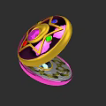 Exquisite Open Design Jewelry Ring With Golden Frame Pink Central Stone And Colored Gemstones