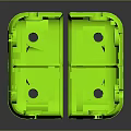 Neon Green Cube Shaped Household Organizer With Divided Compartments And Holes