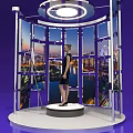 Selfie Photo Spot Circular Structure City Night View Images White Platform Purple Background