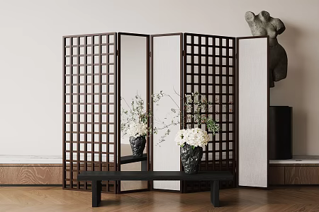 New Chinese Screen Classical Screen Partition 3d model