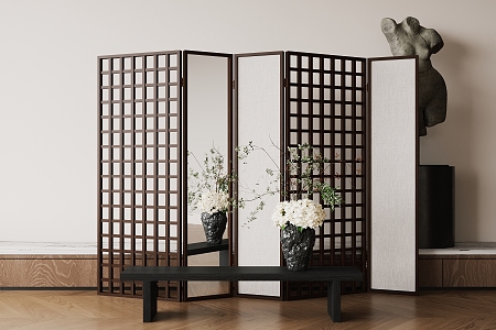 New Chinese Screen Classical Screen Partition 3d model