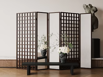 New Chinese Screen Classical Screen Partition 3d model