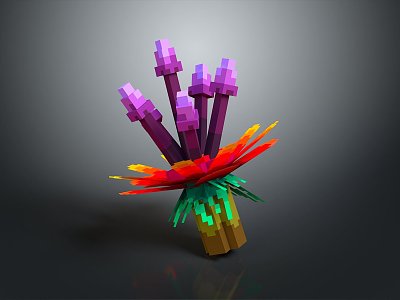 flower pixel flower 3d model