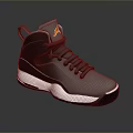 Black Gray High Top Sneakers With White Sole And Orange Logo
