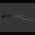 Tactical Weapon Knife With Curved Metal Blade And Dark Handle Design