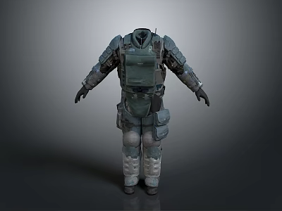 Tactical Military Body Armor With Protective Plates And Utility Pockets 3d model