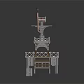 Industrial Metal Structure Building with Multi Level Platforms Stairs Railings and Tower