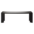 Dark Brown Wooden Dining Table With Sleek Rectangular Top And Sturdy Legs
