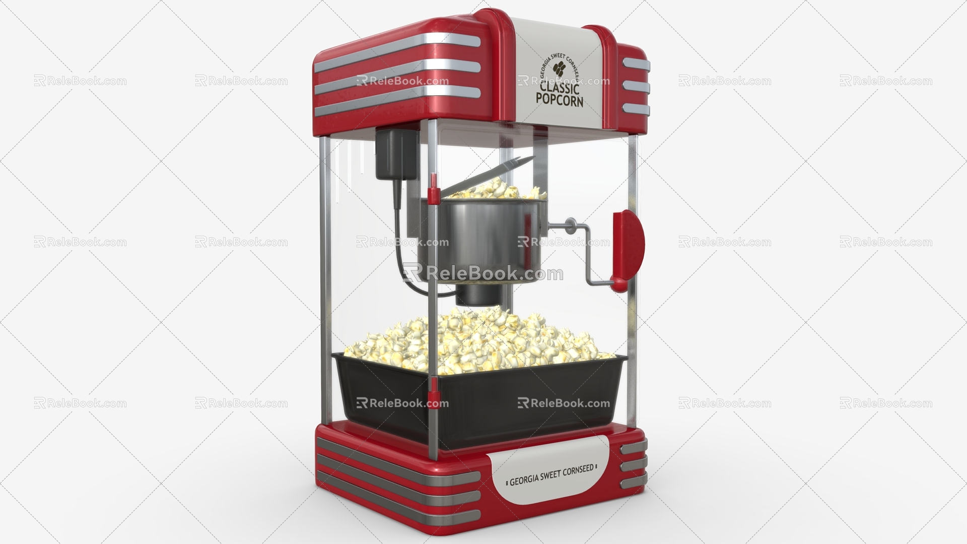 popcorn machine popcorn fast food cartoon food 3d model