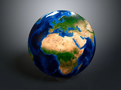 Globe Displaying Earth Surface With Blue Oceans And Green Continents 3d model