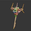 Golden Mechanical Model With Extended Arms And Long Rod Base Design 3d model