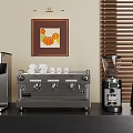 Modern Kitchen Countertop With Stainless Steel Coffee Machine Blender And Grinder Household Appliances