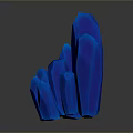 Blue Crystal Cluster Decorative Object With Sharp Edges And Glossy Surface 3d model