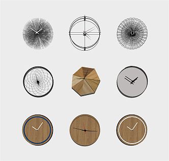 Nordic Clock Watch Combination 3d model