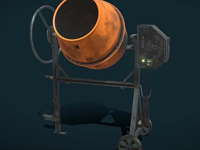 Mixing Tank Cement Tank Cement Site Construction Equipment Industrial Equipment Mixer 3d model