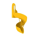 Yellow Spiral Slide Playground Equipment For Kids Outdoor Play Area