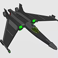 Black Fighter Jet With Green Accents And Transparent Cockpit In Flight