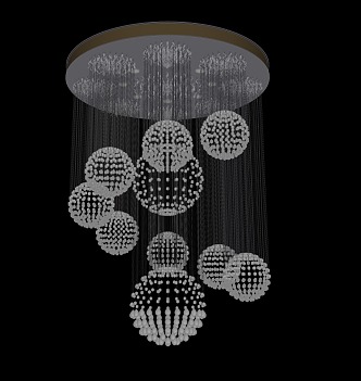 Crystal bead chain chandelier 3d model