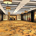 Traditional Chinese Storefront With Red Pillars Black Frames And Yellow Decorative Panels