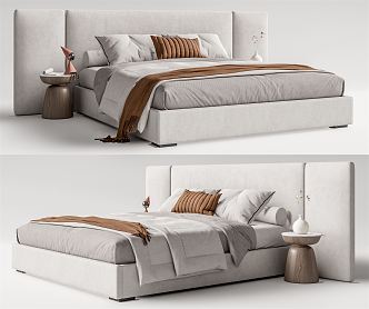 Modern Double Bed 3d model