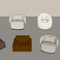 Modern Lazy Sofa Single Sofa Cushion Casual Sofa Lazy Sofa Fabric Single Sofa Leather Single Sofa 3d model