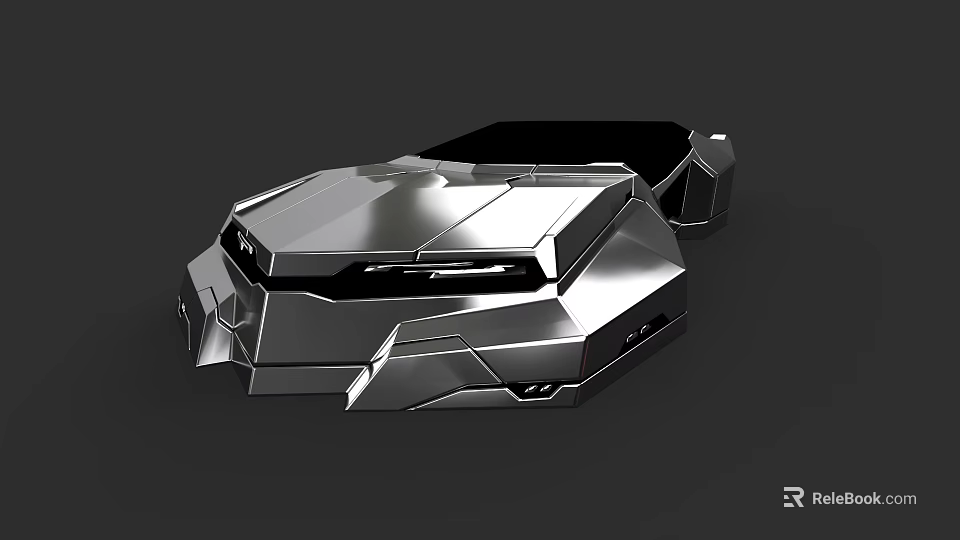 Futuristic Silver Concept Car With Sharp Geometric Lines And Streamlined Design 3d model 