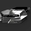 Futuristic Silver Concept Car With Sharp Geometric Lines And Streamlined Design