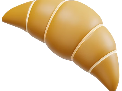 Freshly Baked Croissant With Golden Brown Flaky Layers And Crispy Texture 3d model