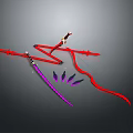 Colorful Fantasy Weapons Collection Featuring Red Bow Purple Sword And Arrows
