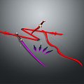 Cold weapons knife archer gun sword halberd axe hook fork spear trident melee weapon 3d model