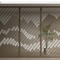 New Chinese-style Partition Metal Screen Partition Steel Wire Mesh Hollow Partition Potted Plant 3d model