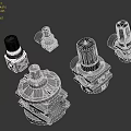 Industrial Equipment Silver Metal Regulators With Black Knobs And Precision Structure