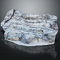 Textured Natural Rock with Layered Surface and Blue Gray Patterns on Dark Background 3d model