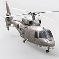 Military Helicopter with Camouflage Paint and Number 03 Rotor Blades and Fuselage Design Details