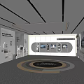 Modern Exhibition Hall Interior Design With Display Walls Screens And Lighting