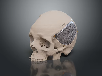 3D Printed Metal Mesh Cranial Implant Medical Device for Skull Reconstruction Surgery 3d model
